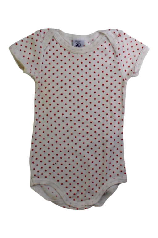 A Red Short Sleeve Bodysuits from Petit Bateau in size 6-12M for neutral. (Front View)