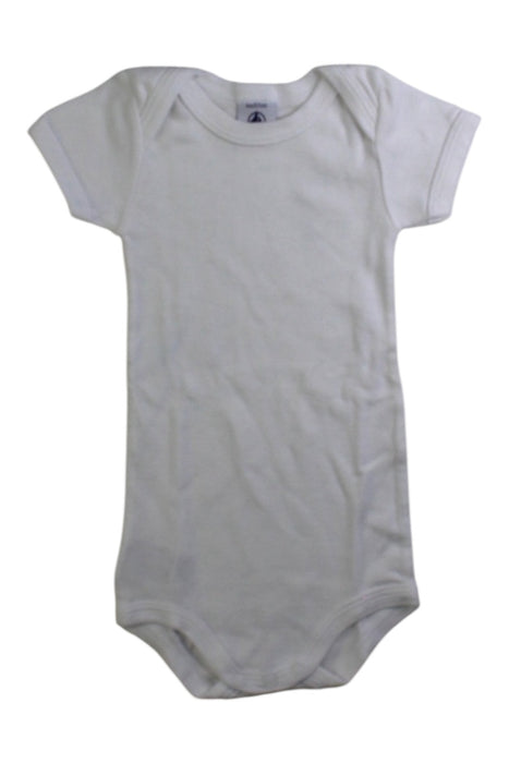 A White Short Sleeve Bodysuits from Petit Bateau in size 3-6M for neutral. (Front View)