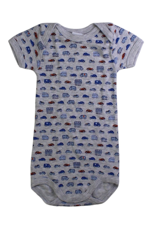 A Grey Short Sleeve Bodysuits from Petit Bateau in size 3-6M for boy. (Front View)
