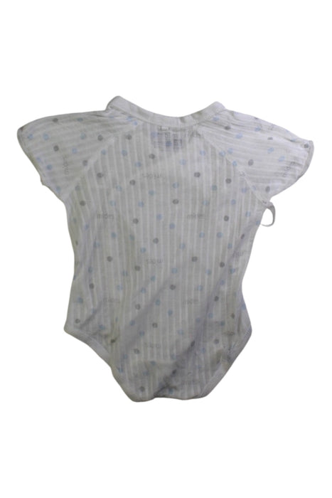 A White Short Sleeve Bodysuits from Mides in size 3-6M for neutral. (Back View)