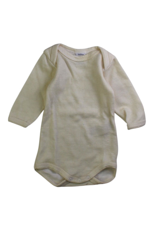 A Ivory Long Sleeve Bodysuits from Petit Bateau in size 0-3M for neutral. (Front View)