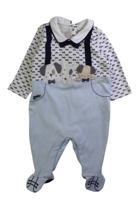 A White Long Sleeve Rompers from Chicco in size 0-3M for boy. (Front View)