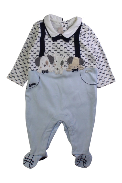 A White Long Sleeve Rompers from Chicco in size 0-3M for boy. (Front View)
