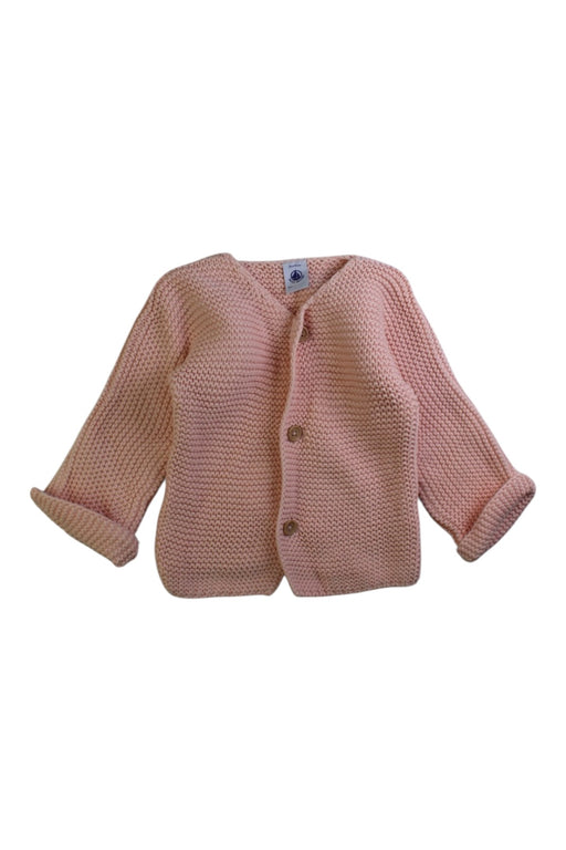 A Pink Cardigans from Petit Bateau in size 12-18M for girl. (Front View)