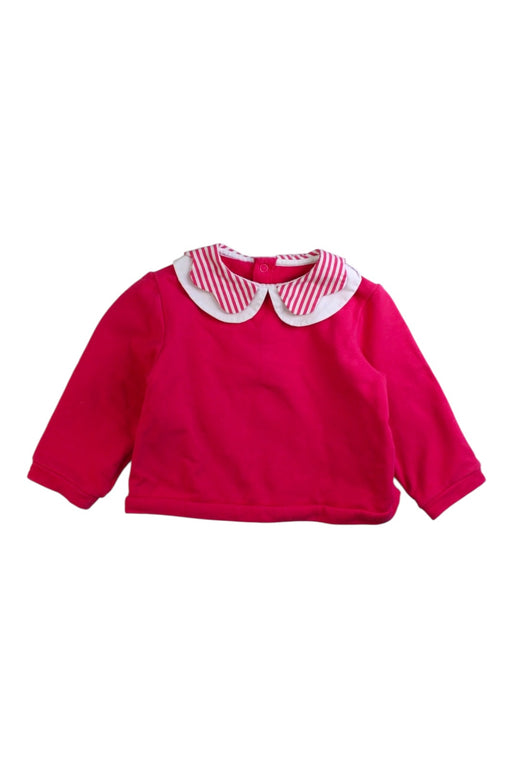 A Pink Long Sleeve Tops from Jacadi in size 12-18M for girl. (Front View)