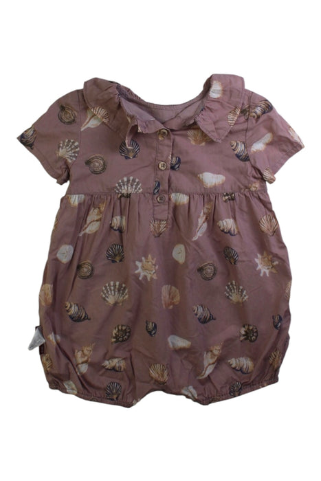 A Pink Short Sleeve Rompers from Milkbarn in size 12-18M for girl. (Front View)