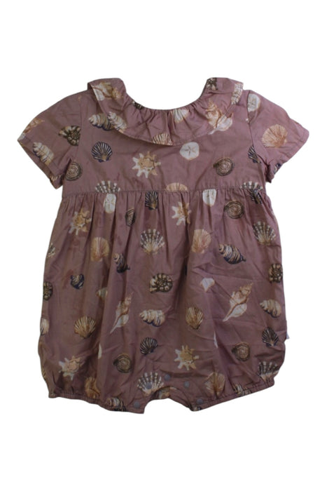 A Pink Short Sleeve Rompers from Milkbarn in size 12-18M for girl. (Back View)