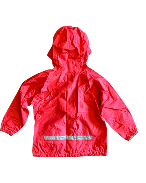 A Red Rain Jackets from Mont-bell in size 4T for neutral. (Back View)
