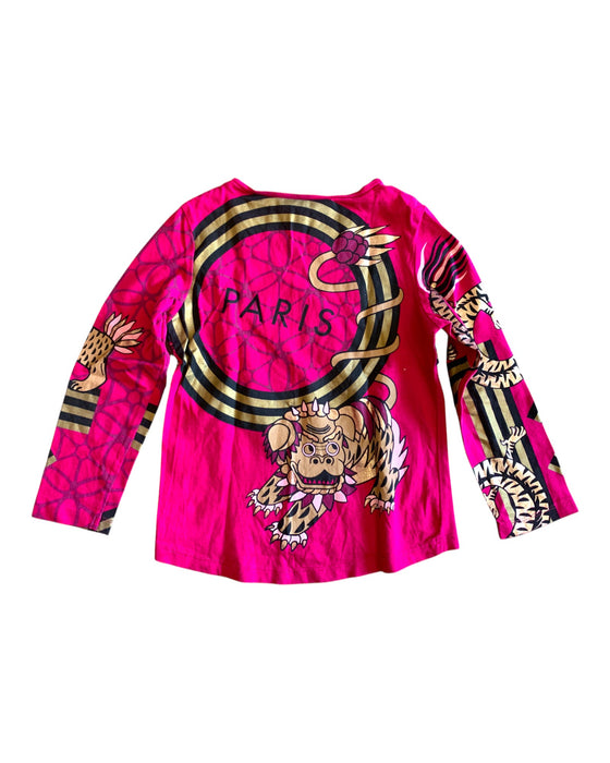 A Red Long Sleeve T Shirts from Kenzo in size 4T for girl. (Back View)
