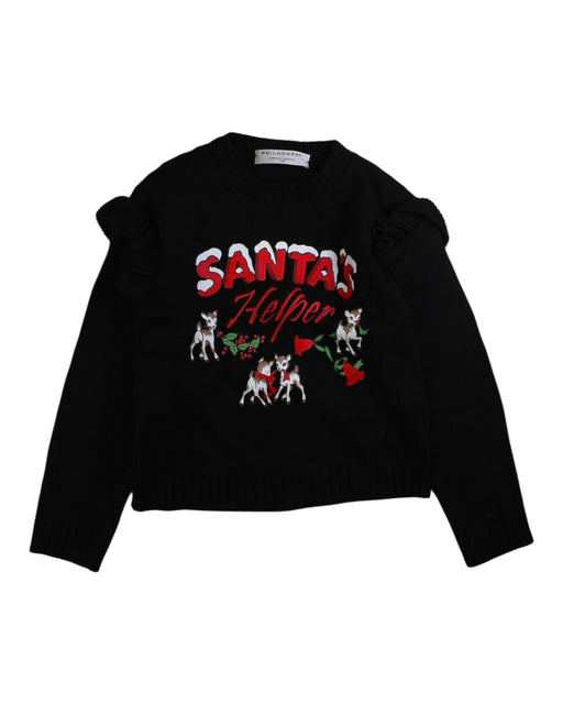 A Black Crewneck Sweatshirts from Philosophy Di Lorenzo Serafini in size 8Y for girl. (Front View)