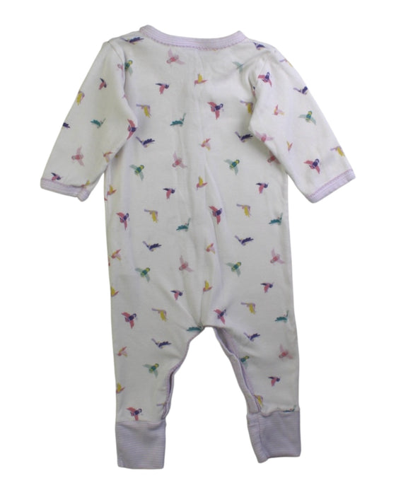 A White Onesies from Petit Bateau in size 0-3M for girl. (Back View)