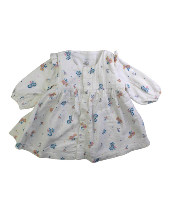 A White Long Sleeve Dresses from Petit Bateau in size 3-6M for girl. (Front View)