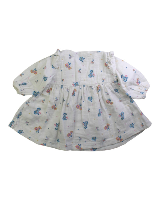 A White Long Sleeve Dresses from Petit Bateau in size 3-6M for girl. (Back View)