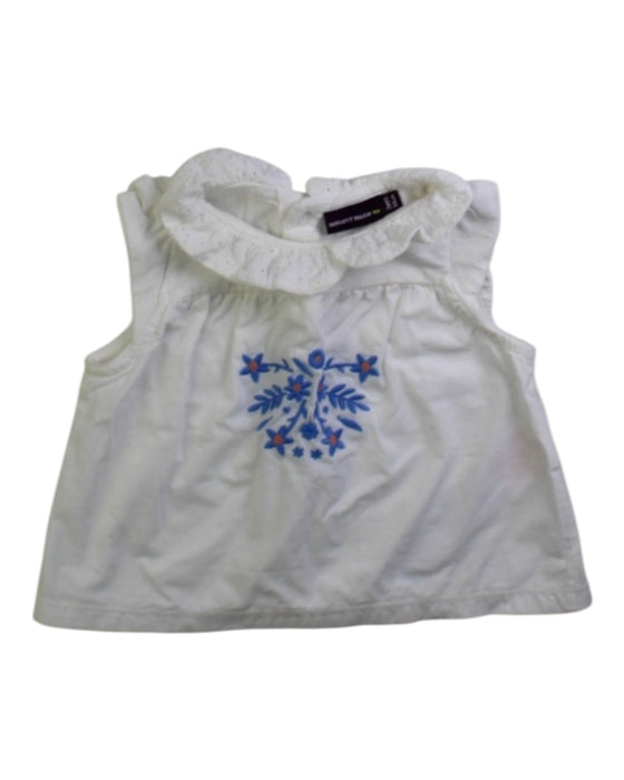 A White Sleeveless Tops from Sergent Major in size 0-3M for girl. (Front View)