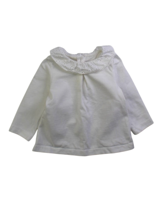 A White Long Sleeve Tops from Natalys in size 0-3M for girl. (Front View)