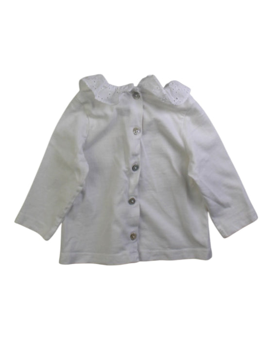 A White Long Sleeve Tops from Natalys in size 0-3M for girl. (Back View)