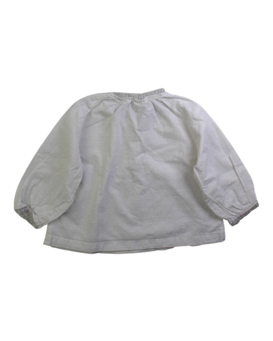 A White Long Sleeve Shirts from Petit Bateau in size 3-6M for girl. (Back View)