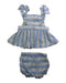 A Blue Shorts Sets from Tartine et Chocolat in size 3-6M for girl. (Back View)