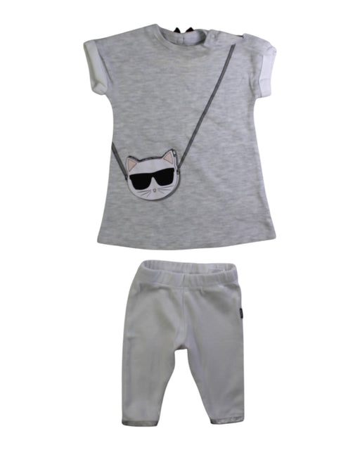A Grey Pants Sets from Karl Lagerfeld in size 0-3M for girl. (Front View)