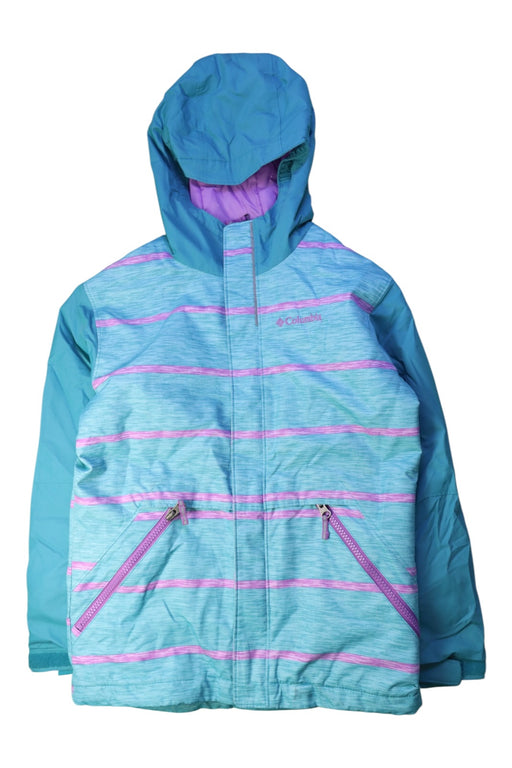 A Blue Ski Jackets from Columbia in size 8Y for girl. (Front View)