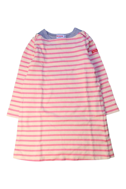 A Pink Long Sleeve Dresses from Miki House in size 2T for girl. (Front View)