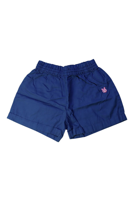 A Blue Shorts from Miki House in size 2T for girl. (Front View)