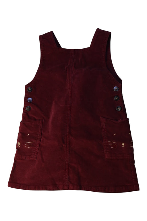 A Burgundy Overall Dresses from Emile et Ida in size 4T for girl. (Front View)