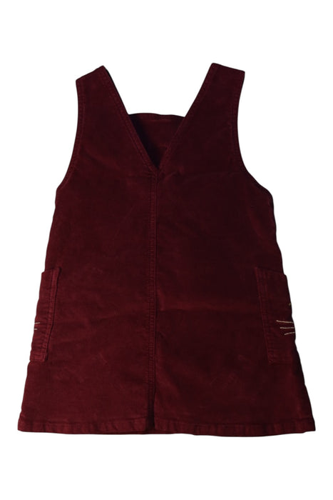 A Burgundy Overall Dresses from Emile et Ida in size 4T for girl. (Back View)