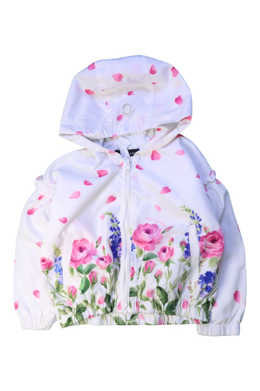 A White Lightweight Jackets from Monnalisa in size 4T for girl. (Front View)