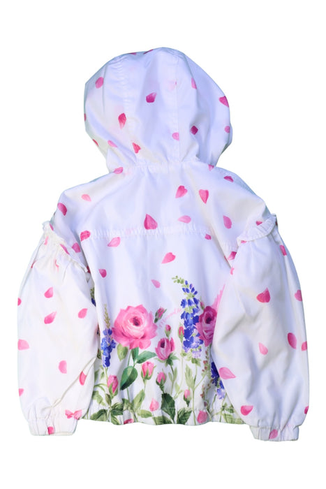 A White Lightweight Jackets from Monnalisa in size 4T for girl. (Back View)