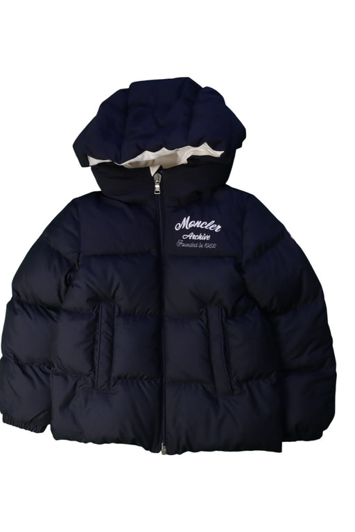 A Navy Puffer/Quilted Coats & Outerwear from Moncler in size 3T for girl. (Front View)