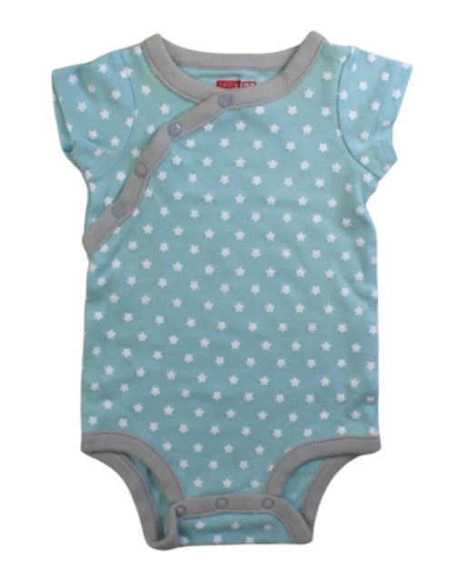 A Teal Short Sleeve Bodysuits from Skip Hop in size Newborn for boy. (Front View)