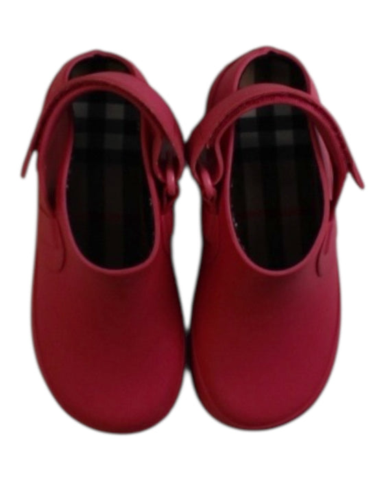 A Red Rain Boots from Burberry in size 3T for girl. (Back View)