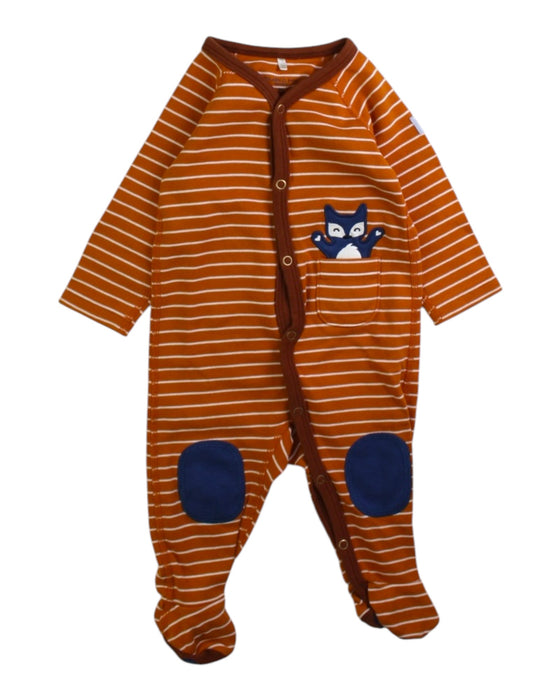 A Orange Onesies from Polarn O. Pyret in size 0-3M for neutral. (Front View)