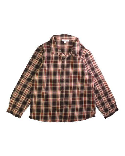 A Brown Long Sleeve Shirts from Les Enfantines in size 8Y for boy. (Front View)