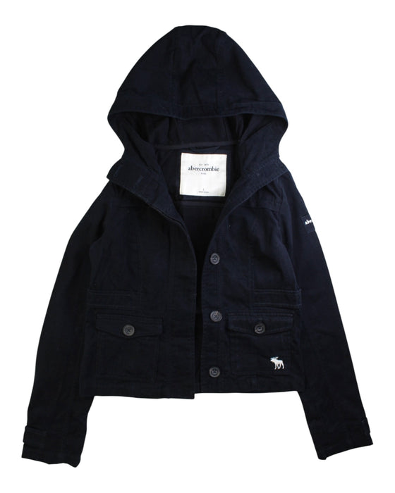 A Black Lightweight Jackets from Abercrombie & Fitch in size 13Y for girl. (Front View)