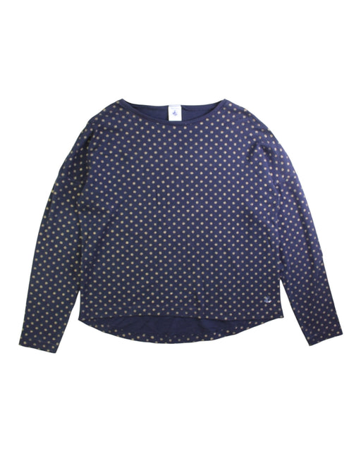 A Navy Long Sleeve Tops from Petit Bateau in size 10Y for girl. (Front View)