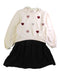A Pink Long Sleeve Dresses from Petit Main in size 5T for girl. (Front View)