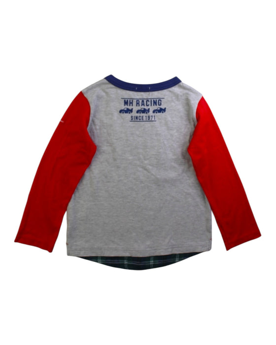A Grey Long Sleeve T Shirts from Miki House in size 2T for boy. (Back View)