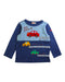 A Blue Long Sleeve T Shirts from Miki House in size 2T for boy. (Front View)