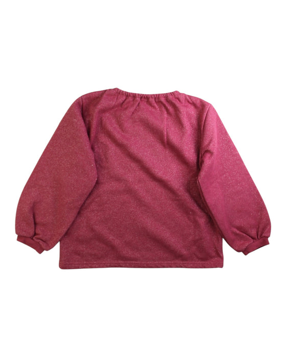 A Pink Long Sleeve Tops from Petit Main in size 5T for girl. (Back View)