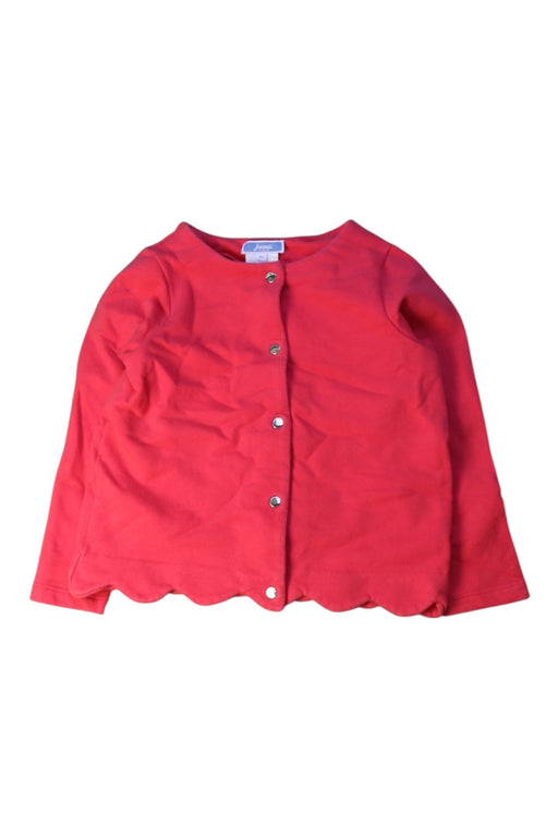 A Red Cardigans from Jacadi in size 4T for girl. (Front View)