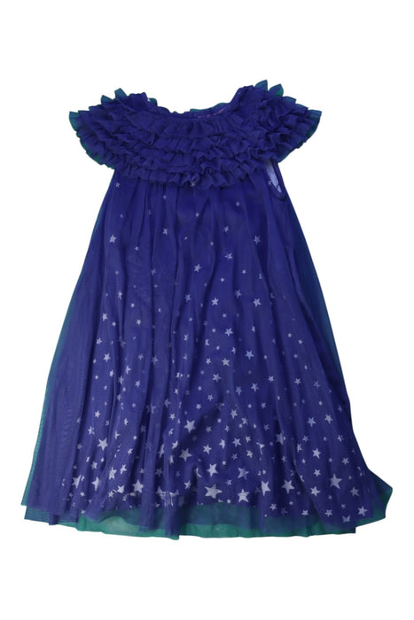 A Blue Sleeveless Dresses from Boden in size 5T for girl. (Front View)