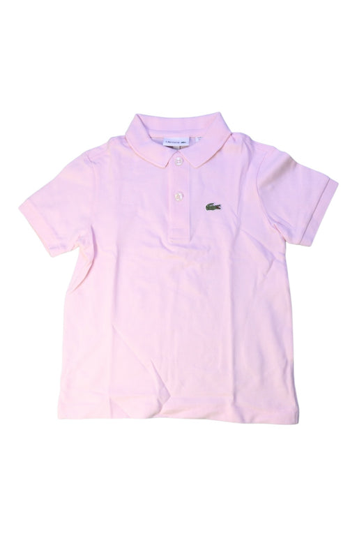 A Pink Short Sleeve Polos from Lacoste in size 6T for boy. (Front View)