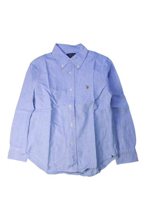 A Blue Long Sleeve Shirts from Polo Ralph Lauren in size 5T for boy. (Front View)