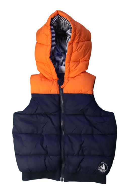 A Orange Outerwear Vests from Petit Bateau in size 6-12M for boy. (Front View)
