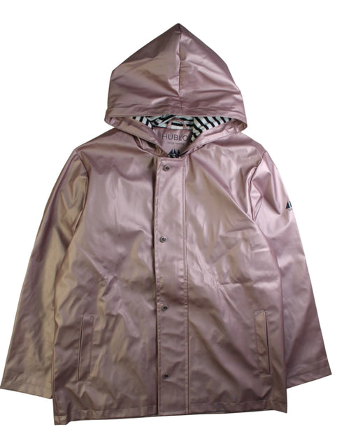 A Pink Rain Jackets from Hublot Mode Marine in size 10Y for girl. (Front View)
