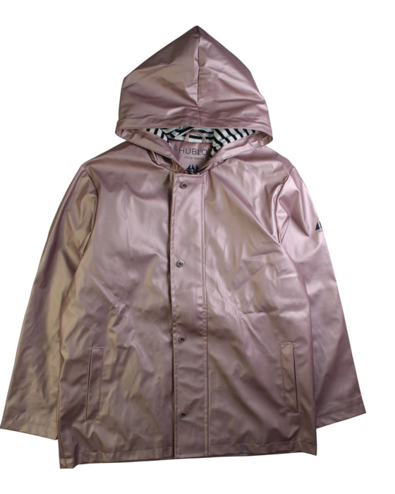 A Pink Rain Jackets from Hublot Mode Marine in size 10Y for girl. (Front View)