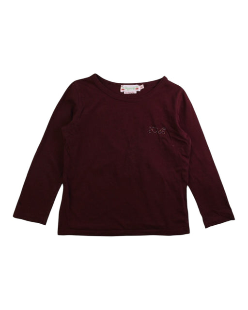A Burgundy Long Sleeve Tops from Bonpoint in size 4T for girl. (Front View)