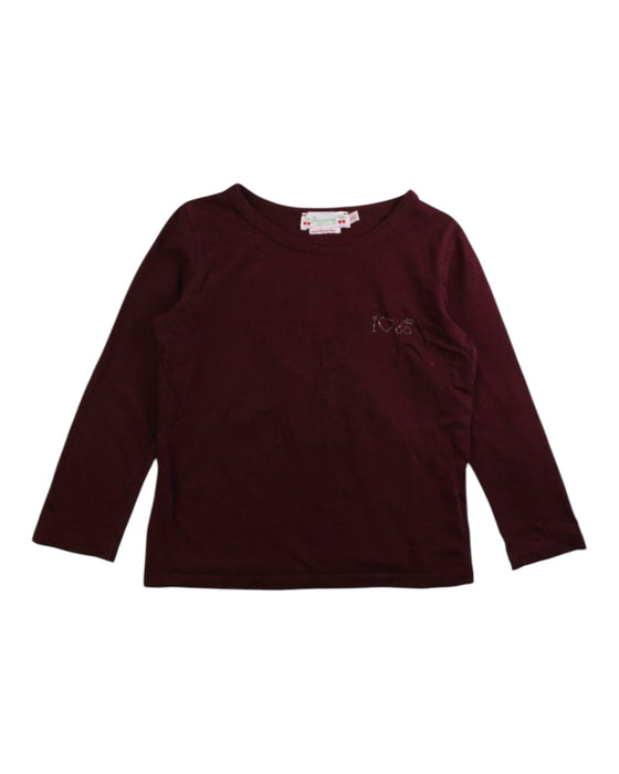 A Burgundy Long Sleeve Tops from Bonpoint in size 4T for girl. (Front View)